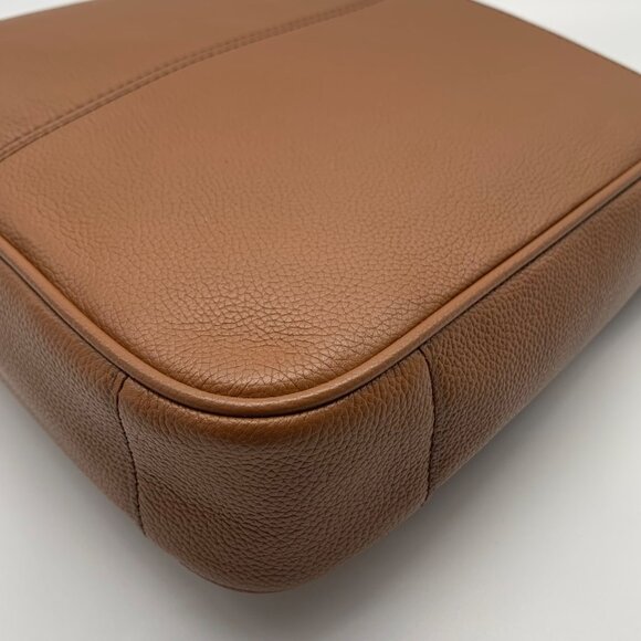 Michael Kors Medium Brown Crossgrain Leather Harrison Messenger Bag - Picture 9 of 11